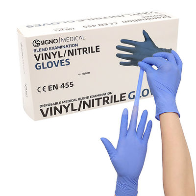 Gants jetables de mélange de nitriles de vinyle de PVC de taille moyenne de gants de vinyle d'anti piqûre