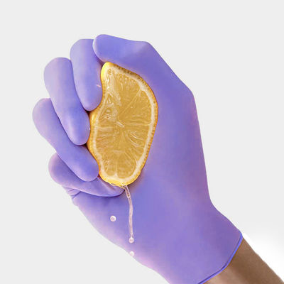 Pourpre 5 gants médicaux en nitrile de mil grands longs en caoutchouc libres de poudre imperméables