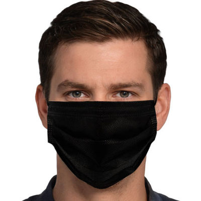 Pollution protectrice jetable du masque protecteur d'earloop noir anti 50pcs/box