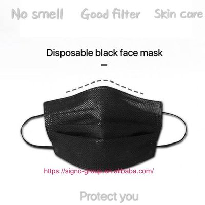 Pollution protectrice jetable du masque protecteur d'earloop noir anti 50pcs/box