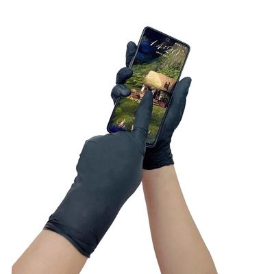 Examen stérile de nitriles de MSDS Mil Black Nitrile Gloves gants/6