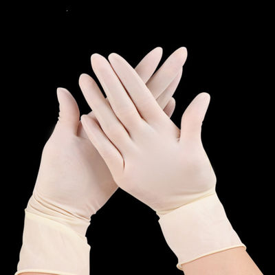 Gants jetables blancs des gants EN455 de latex de laboratoire de conception d'écran tactile