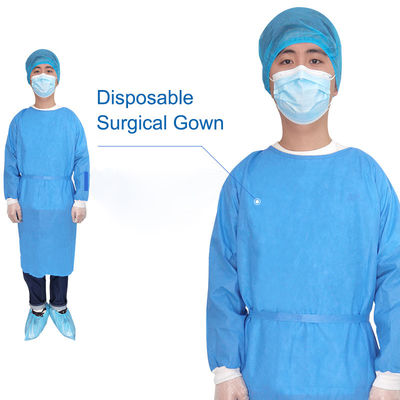Robe chirurgicale jetable non-tissée de SMS de cou élastique de v contre des bactéries
