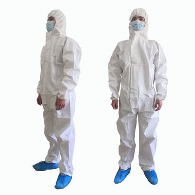 Costume jetable de Hazmat des combinaisons EN14126 chirurgicales jetables microporeuses avec le capot