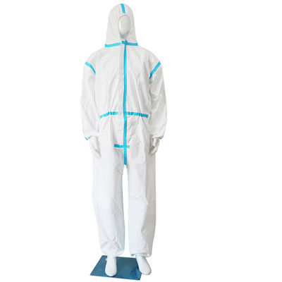 Combinaisons jetables 50gsm d'hôpital non-tissé de polypropylène avec le chapeau et la couverture de pied