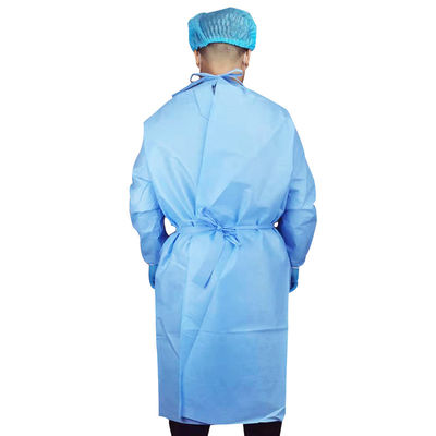 Robe jetable résistante liquide 35gsm d'isolement de l'hôpital pp pour le patient