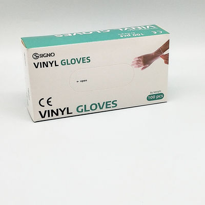 Anti gants élastiques acides de PVC de vinyle de protection de travail jetable transparente de gants