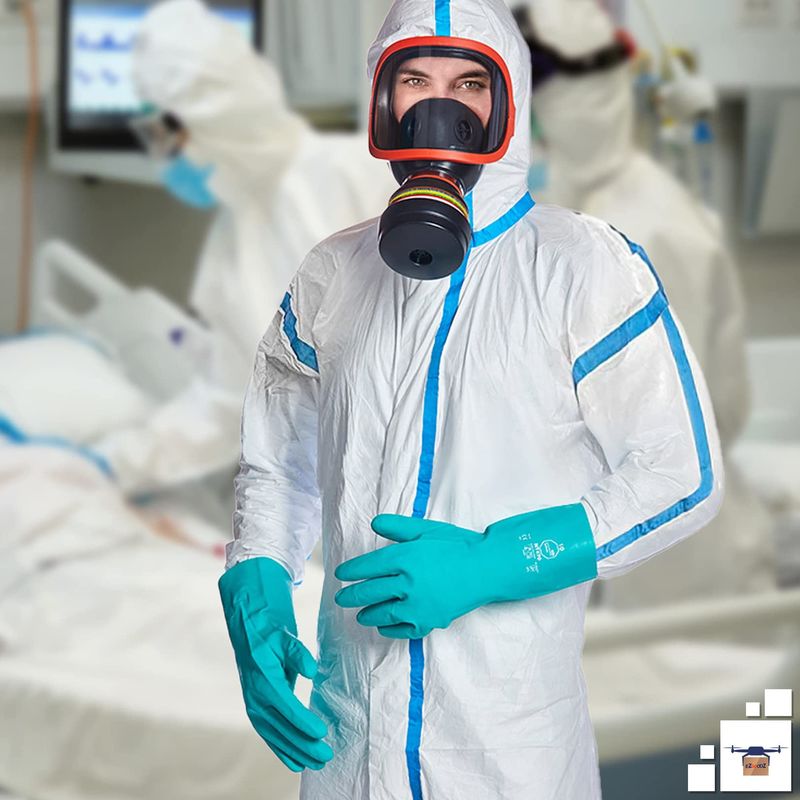 Habillement jetable d'isolement de tenue de protection de corps de taille de XL plein avec la manchette élastique à capuchon