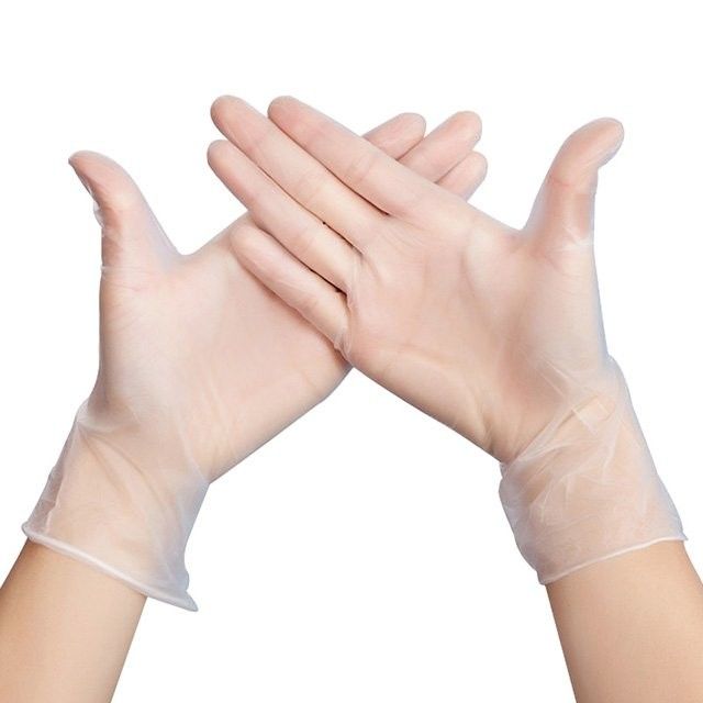 Gants en plastique d'examen de vinyle de PVC de gants coupe jetable de taille moyenne d'anti jetables