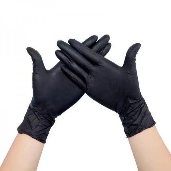 Les gants libres de nitriles de poudre noire de MSDS TDS pour le bout du doigt d'examen ont donné une consistance rugueuse