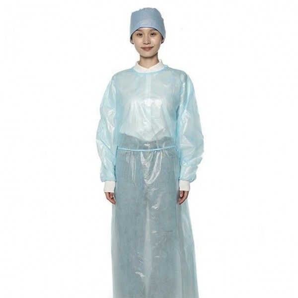 Le plastique jetable vert adapté aux besoins du client habille les robes jetables de la barrière 35gsm