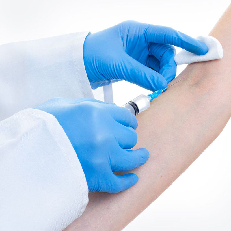 Preuve S M L résistance médicale bleue de piqûre d'alcali de gants de nitriles de XL