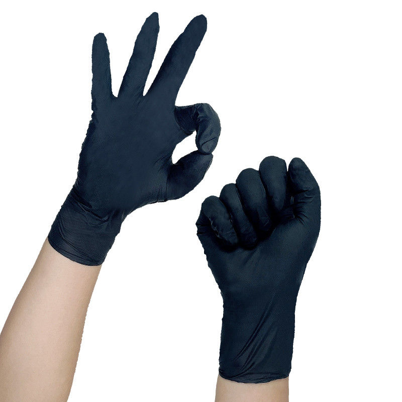 Examen stérile de nitriles de MSDS Mil Black Nitrile Gloves gants/6
