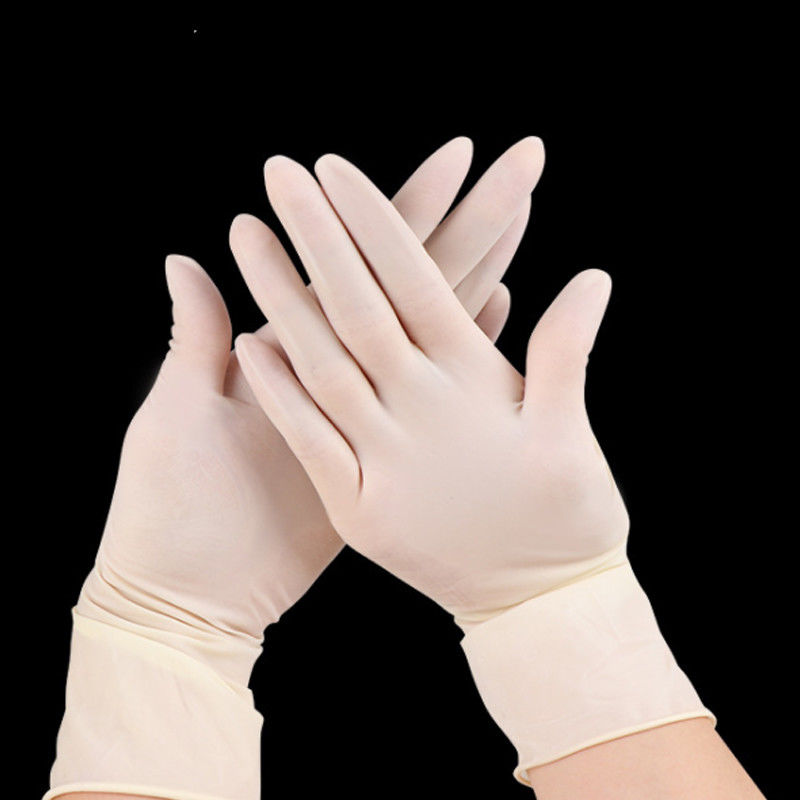 Gants jetables blancs des gants EN455 de latex de laboratoire de conception d'écran tactile