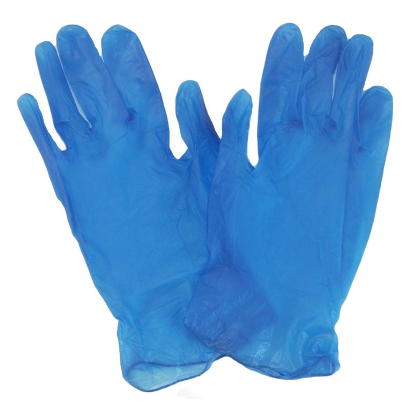 Gants jetables bleus de nitriles de vinyle des gants EN374 de mélange de vinyle de preuve de larme