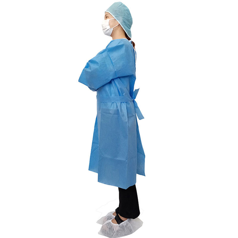 S M L robe chirurgicale stérile de XL XXL a renforcé le cou rond de longue douille