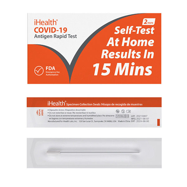 IHealth écouvillon à la maison rapide d'immersion de FDA de 15 de minutes 19 d'essai rapide clair kits d'essai